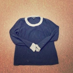 Banana Republic navy sweater with silver trim