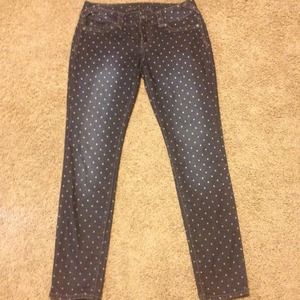 Polka dot skinny jeans