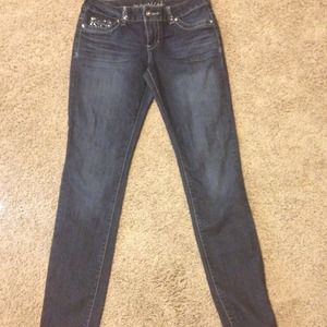 Dark wash skinny jeans
