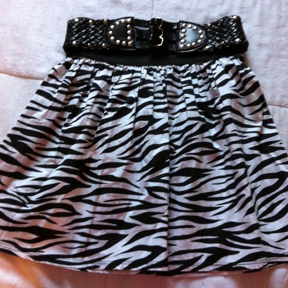 Zebra patterned skirt