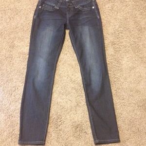 Dark wash skinny jeans