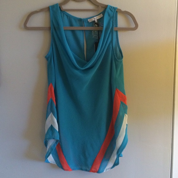 Blue silk top