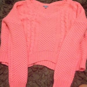 Neon pink crop sweater