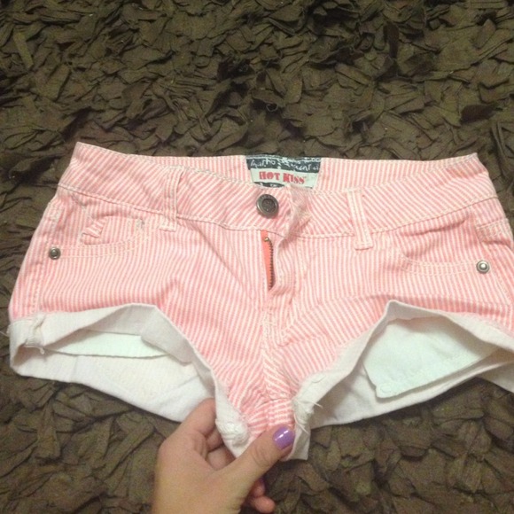 Orange striped shorts