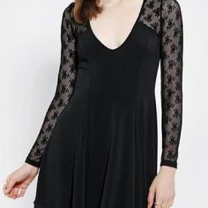Black Lace Skater Dress