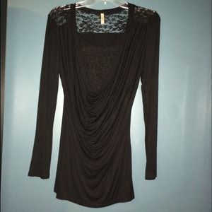Black lace long sleeve shirt