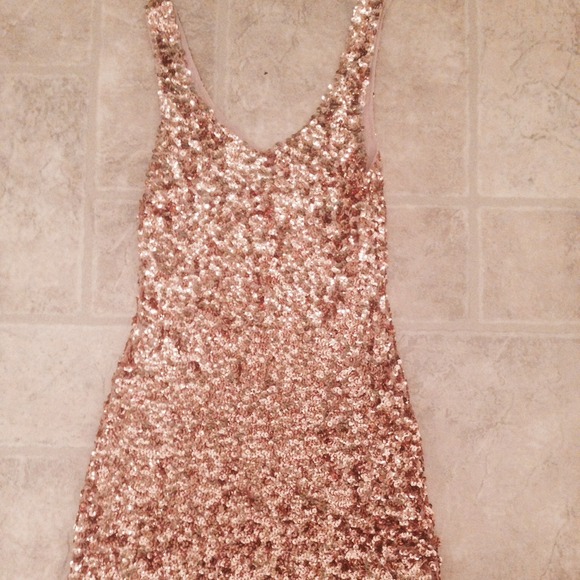 Tory Burch Gold Sequin Sleeveless Mini Dress