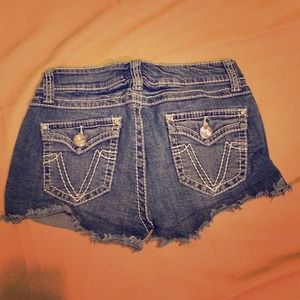 True Religion inspired denim cutoff shorts