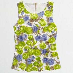 NWT J Crew Peplum Top in Spring Floral Small S