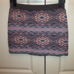 Tribal Patterned Mini Skirt