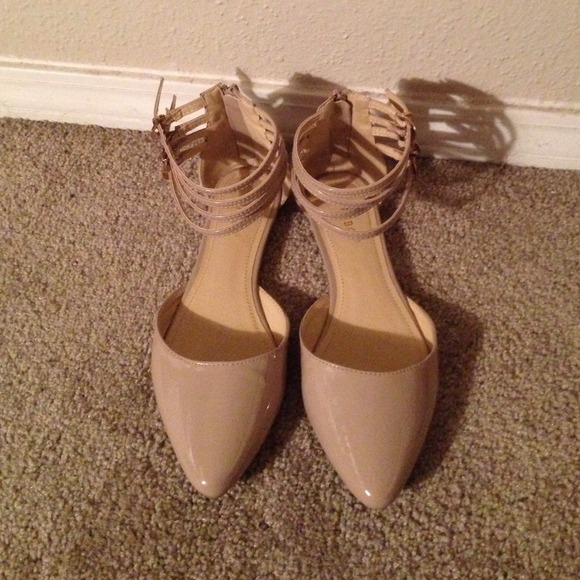 Shoes - Nude Ankle Strap Flats Shoes - Nude Ankle Strap Flats