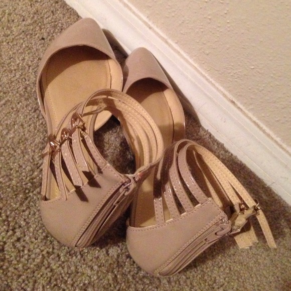 Shoes - Nude Ankle Strap Flats Shoes - Nude Ankle Strap Flats
