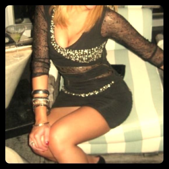 Studded and zipped Bebe dress!