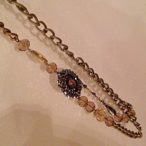 Crystal Jeweled Chain Necklace
