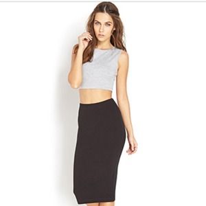 Knee long pencil skirt