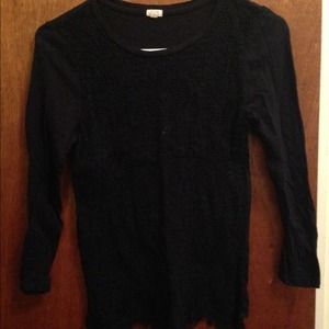 Jcrew navy top with lace detail