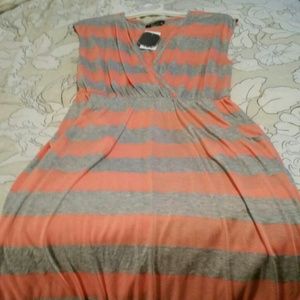 Peach and grey maxi dress