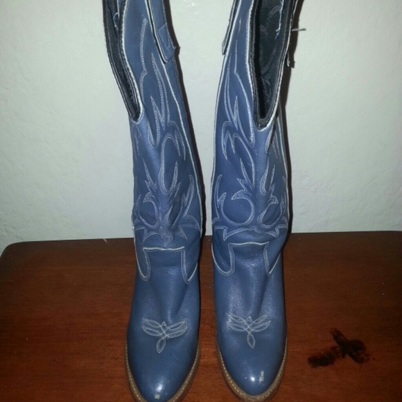 Blue Vintage Cowgirl Boots