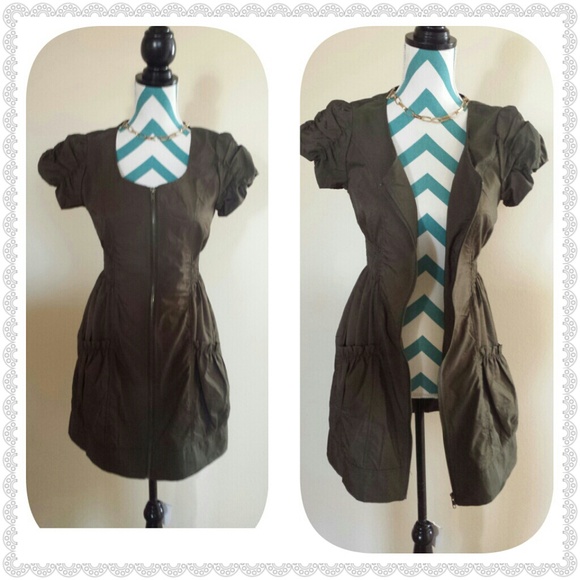 Forever 21 Dresses & Skirts - ⬇️💲⬇️Beautiful Zipper Olive Dress or Jacket