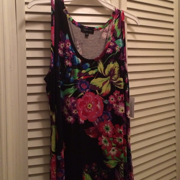 Black and floral Maxi Dress XL