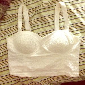 ❎SOLD❎ white crop bustier
