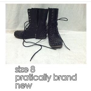 Studded combat boots