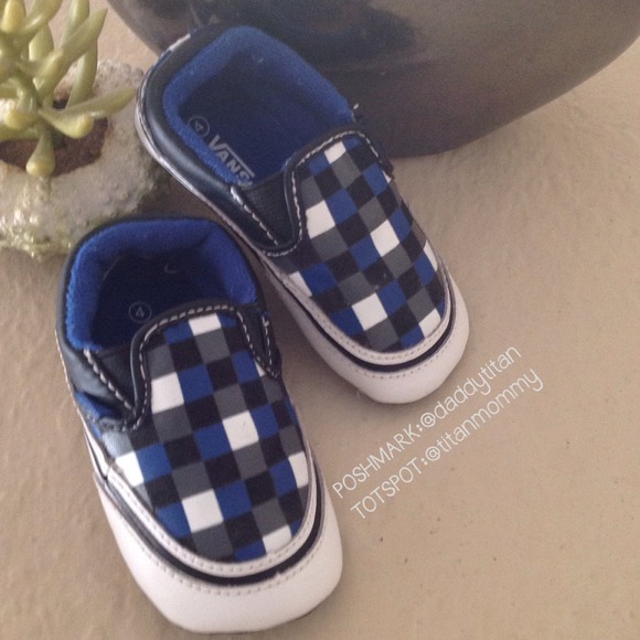 blue and black checkered vans