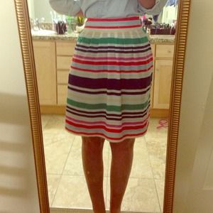 Multicolored Striped Silk skirt