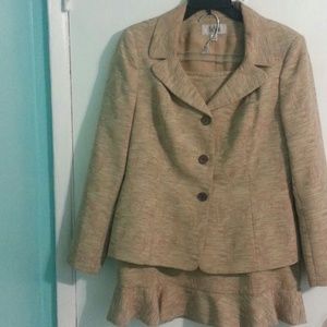 Le Suit Tan embroidered suit