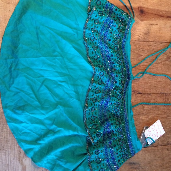 Free people emerald beaded crop top