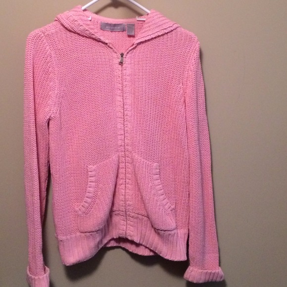 Liz Claiborne soft pink, hooded sweatshirt