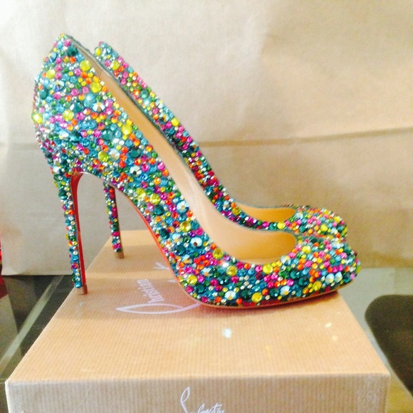 Christian Louboutin Shoes - Authentic fifi strass 100mm Burma multicolor CL
