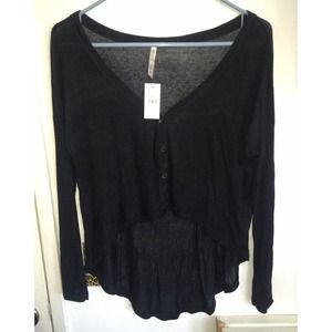 Black Flowy Hi Lo Top NWT
