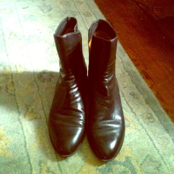 Cole Haan cognac leather low boots