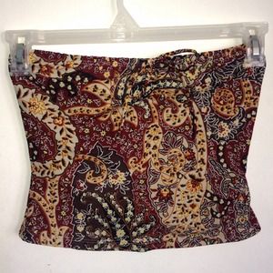 Vintage Forever 21 Strapless Paisley Boho Small