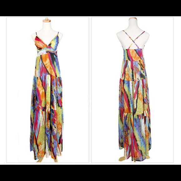 New beautiful colorful long summer dress