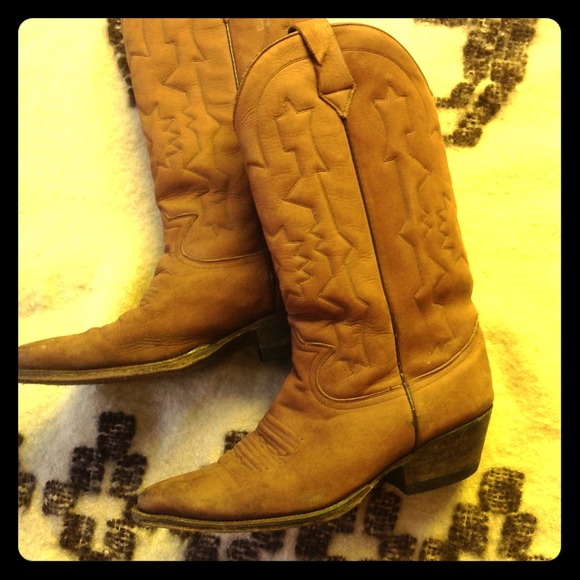 Boots - *SOLD* Suede Leather Cowgirl Boots