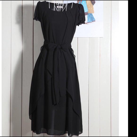 New red/black knee length dress with tags