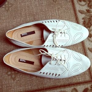 Cute, white oxford shoes.