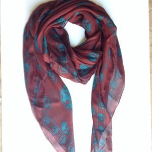 Classic silk chiffon skull scarf