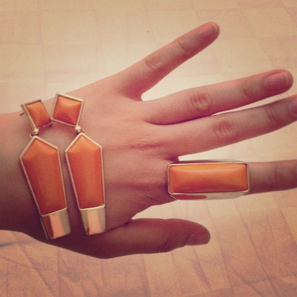 Burnt orange with gold finish