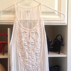 Pretty beaded white summer tank