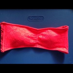 Fluorescent coral bandeau with zebra print