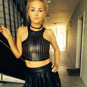 Vintage Leather Mesh Crop Top