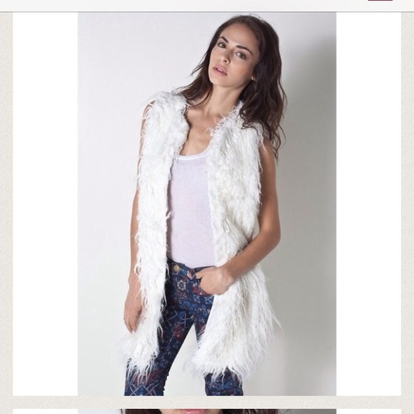 Junk Gypsies white faux fur vest new
