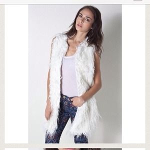 Junk Gypsies white faux fur vest new