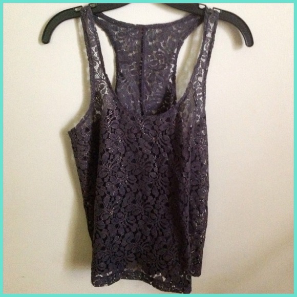 Grey lace tank