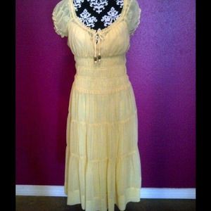 New ABS yellow chiffon dress