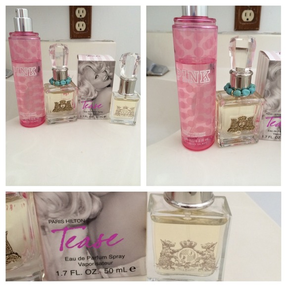 Perfume : 1 vs pink , 2 juicy & 1 Paris Hilton
