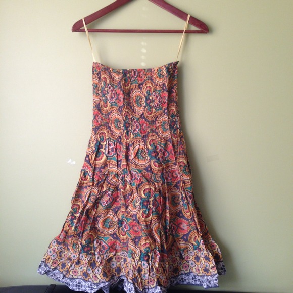 Yellow elastic top sun dress